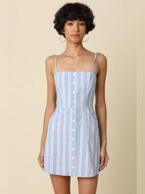 ON THE BOAT BLUE STRIPED MINI DRESS